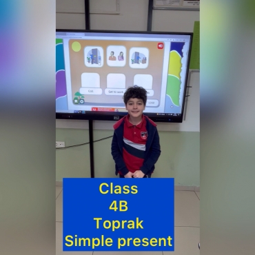 Toprak from class 4B made some online simple present exercises done succcessfully