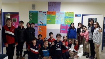 6-B Kur, Main English Course, making posters for reviewing and practicing tenses