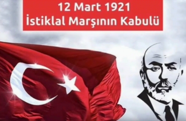 5 yaş B Grubu İstiklal Marşının Kabulü ‘'Hakkıdır hür yaşamış bayrağımın hürriyet; Hakkıdır Hakk’a tapan milletimin istiklal!’'