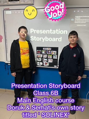 Our creative students in class 6B have presented their own storyboard titled 'Solinx". We are so proud of you.