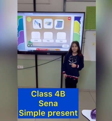Sena from class 4B did some online practices related to simple present exercises successfully