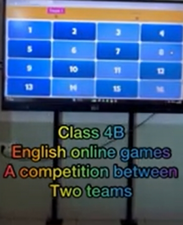 Students of class 4B competed in 2 groups titled "pizza" and " hamburger" by playing some English games related to simple past tense," past forms of verbs".  Group "Pizza" got the first place unexpectedly.