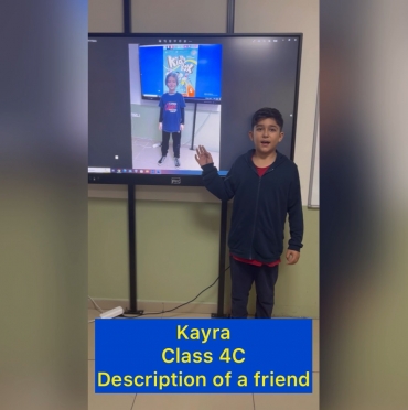 Kayra from class 4C has described a friend of his greatly. We really appreciate his great description. Thanks a bunch